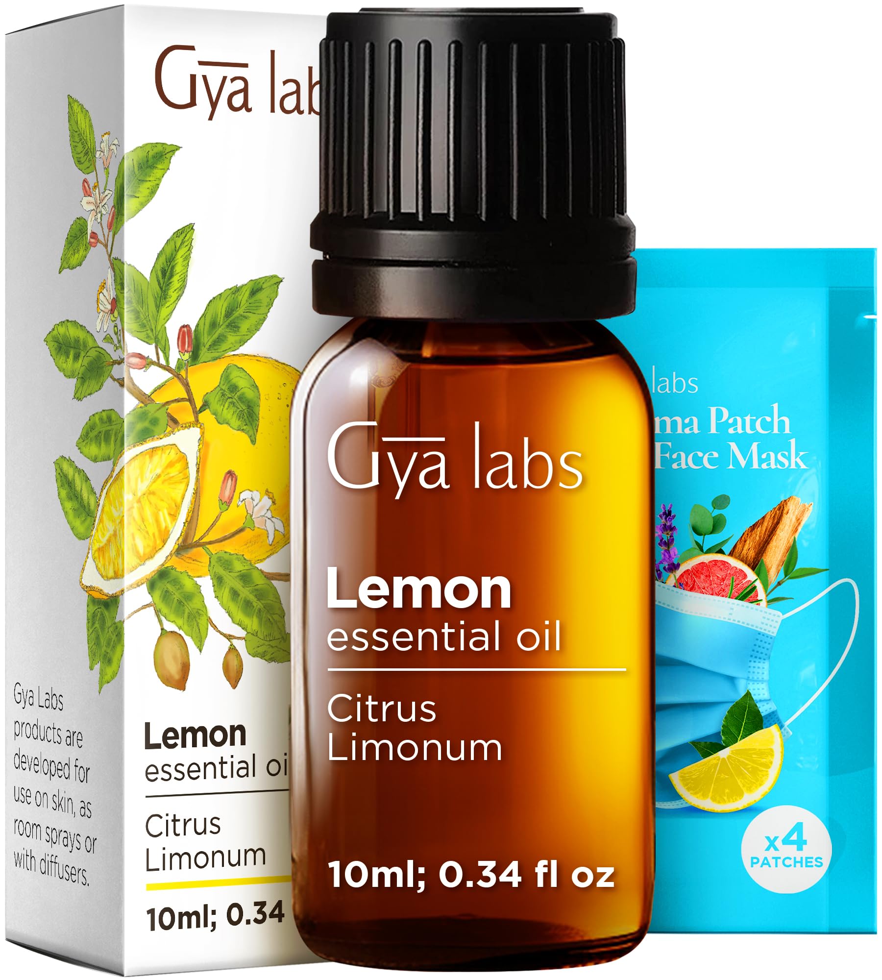 Gya Labs Lemon Essential Oil for Diffuser - 100% Pure Therapeutic Grade Essential Oil Lemon Oil for Skin - Lemon Essential Oil for Cleaning - Lemon Oil Essential Oil for Aromatherapy (10ml)