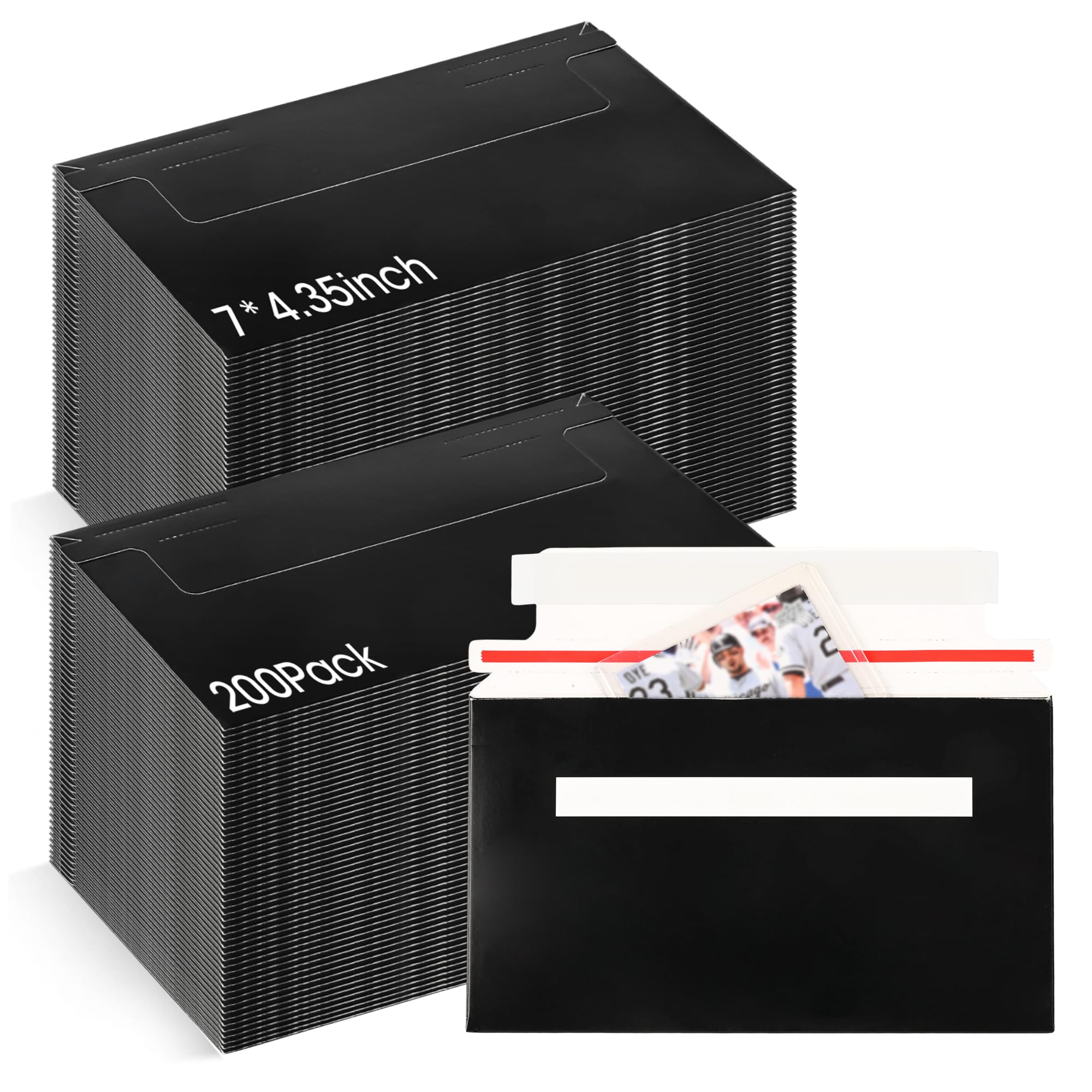 Lot de 200 enveloppes d'expédition autocollantes pour cartes à collectionner - Taille parfaite pour pochettes semi-rigides et protecteurs de cartes - 17,8 x 11 cm