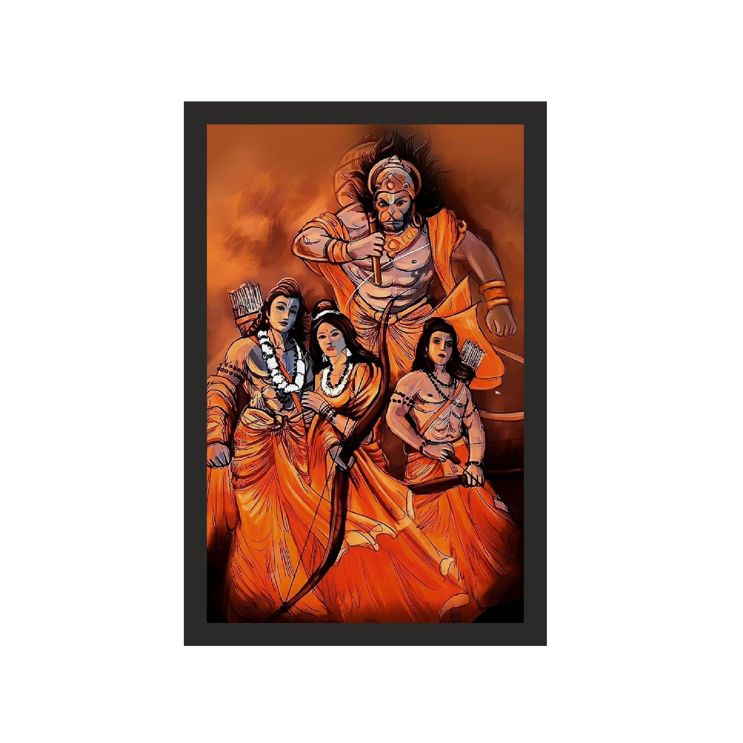 Lord Ram: The Divine Archer, 24x36 Inches