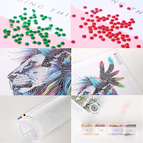 Miniatura 8 de DIY 5D Full Drill Rhinestone Animal Diamond Painting Kits for Kids & Adults, Crystal Rhinestone Embroidery Diamond Painting by Number Kits Art Craft