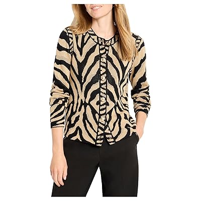 NIC+ZOE Animal Jacquard Cardigan Women