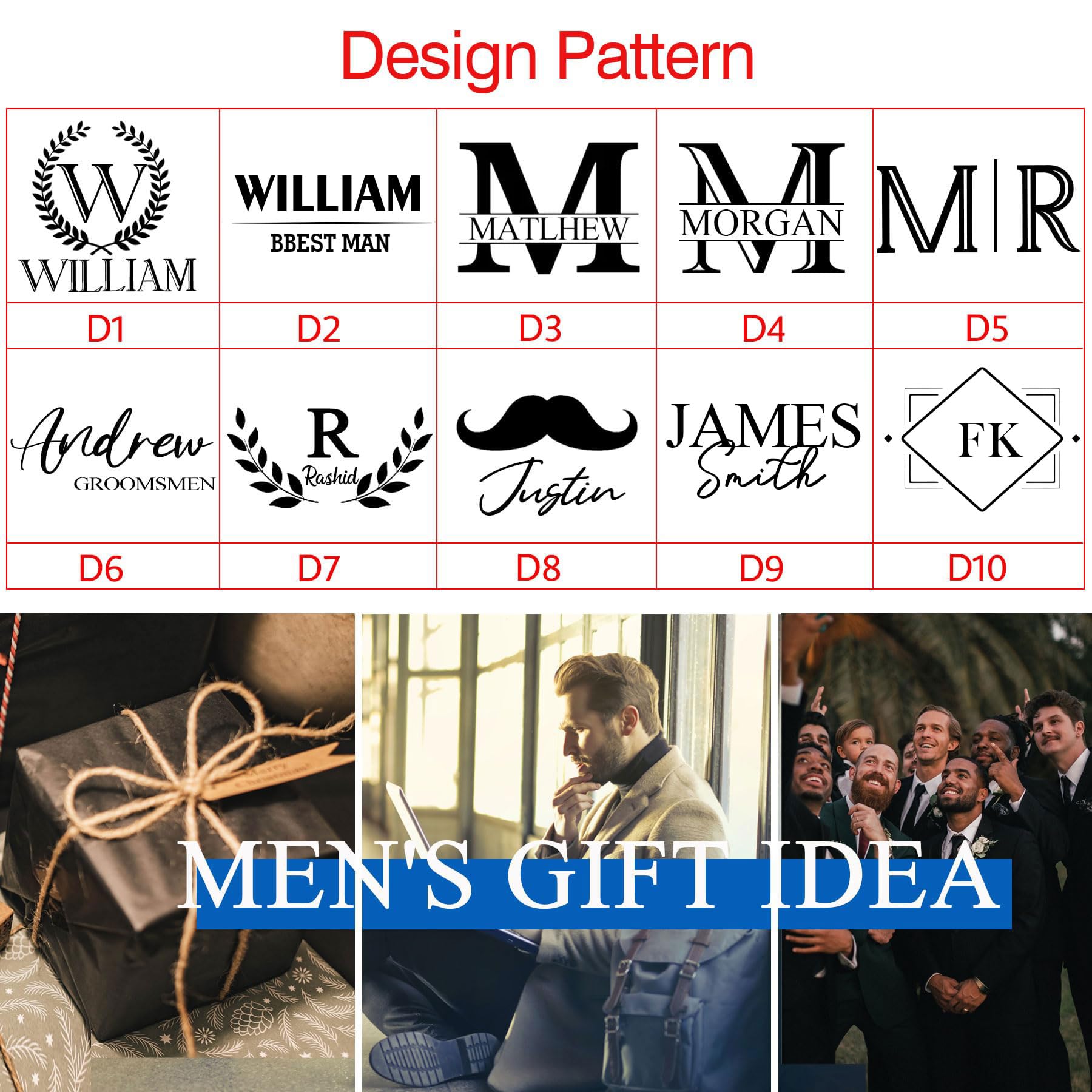 Neceser personalizado para hombre, Estilo 1 - Personalizado, Bolsa de transporte para hombre con gancho para colgar