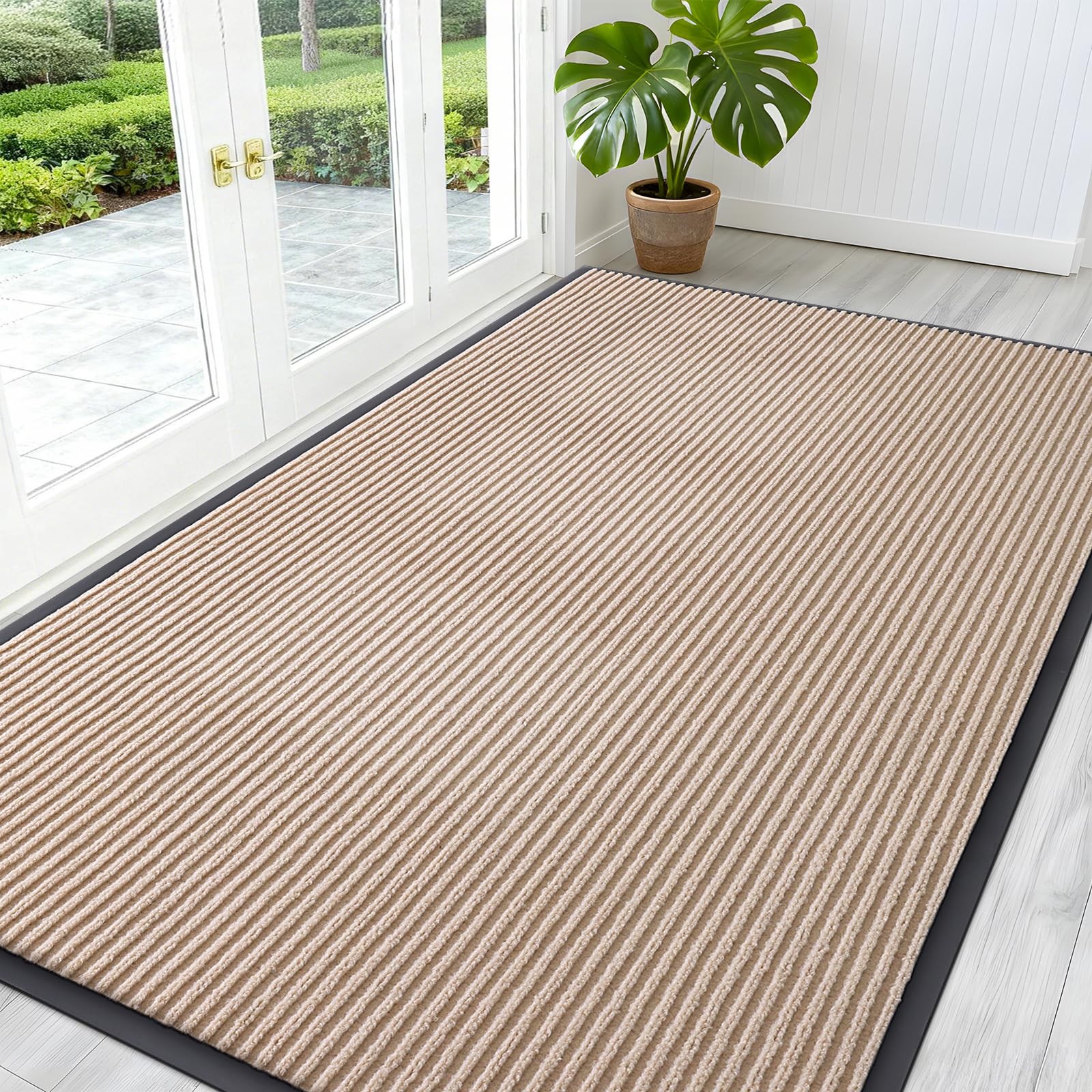 OLANLY Front Door Mat Indoor Outdoor Entrance, Waterproof Heavy Duty Doormat, Fade Resistant, Low Profile, Easy Clean Patio Porch Welcome Floor Mats for Entry, 29.5x17, Beige — view 116