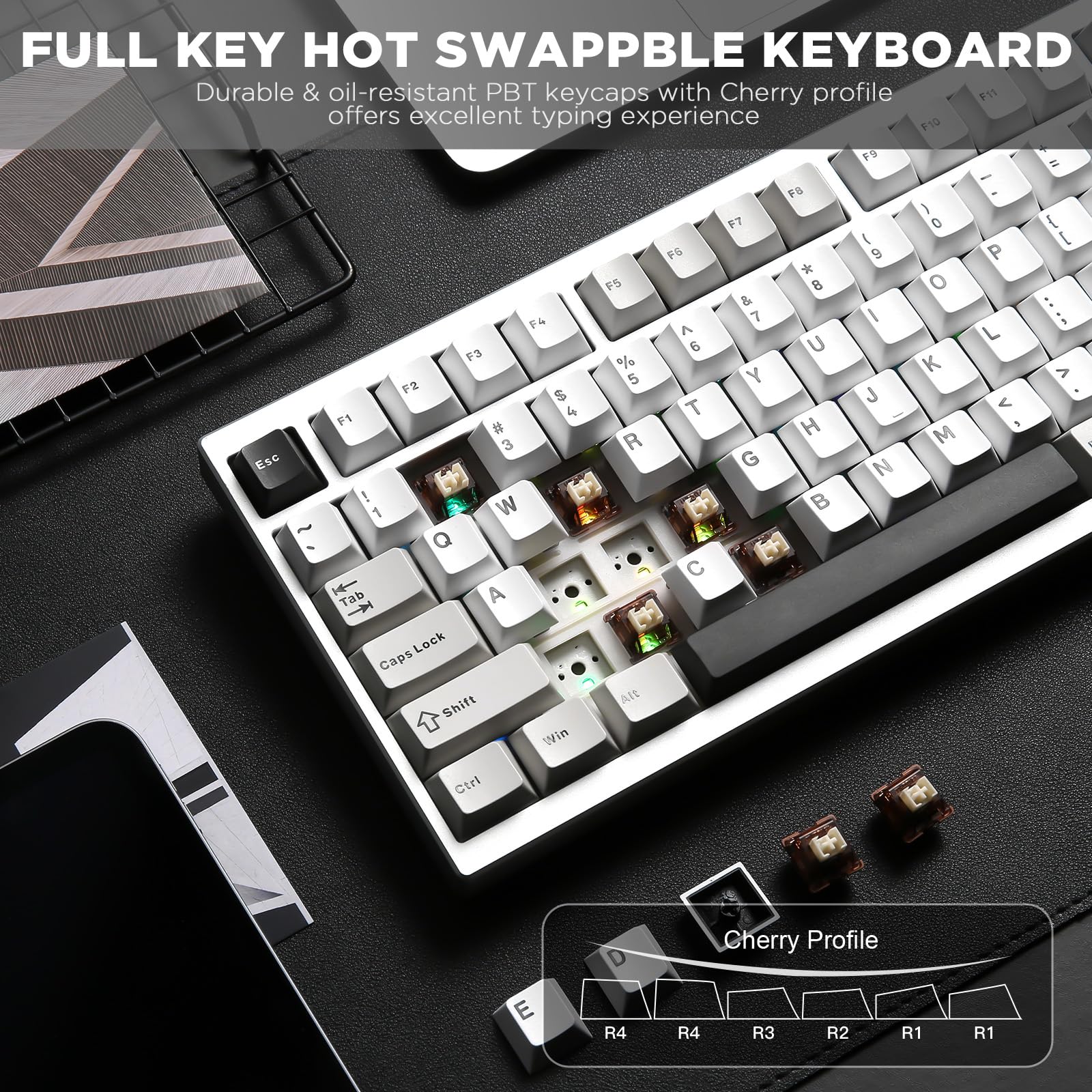 Amazon.co.jp: YUNZII AL80 Mechanical Keyboard, Wireless Gaming
