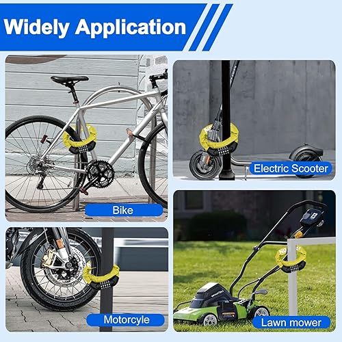 Miniatura 31 de NDakter Cerradura de cadena, combinación de 5 dígitos, resistente, antirrobo, 3.2 pies de largo, con reinicio, para bicicleta, motocicleta, scooter