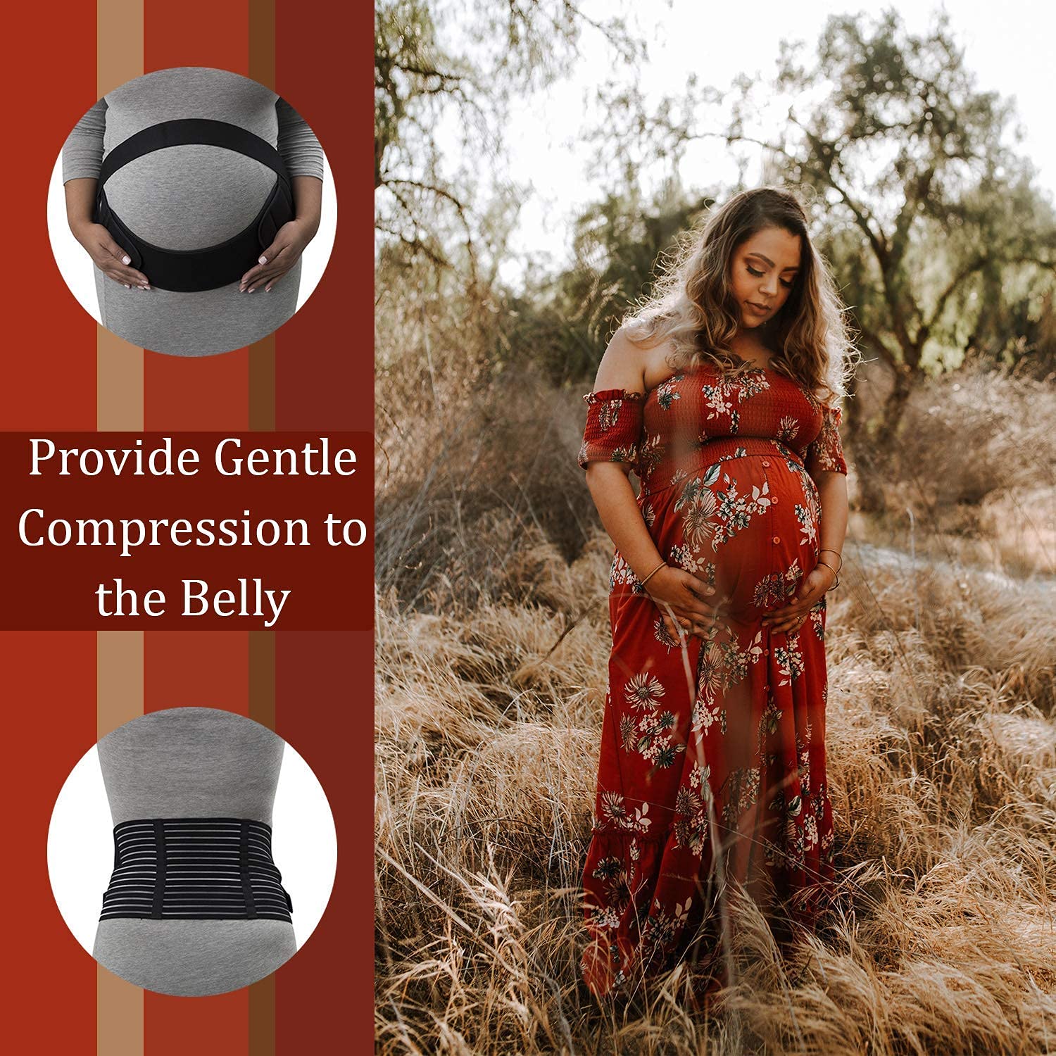 Ostin Pregnancy Belly Support Band - Maternity Belt & Braces for Pregnant Women, Bump Sling for Pelvic, Abdominal and Lower Back Pain Relief with Fully Adjustable Strap (L) 2