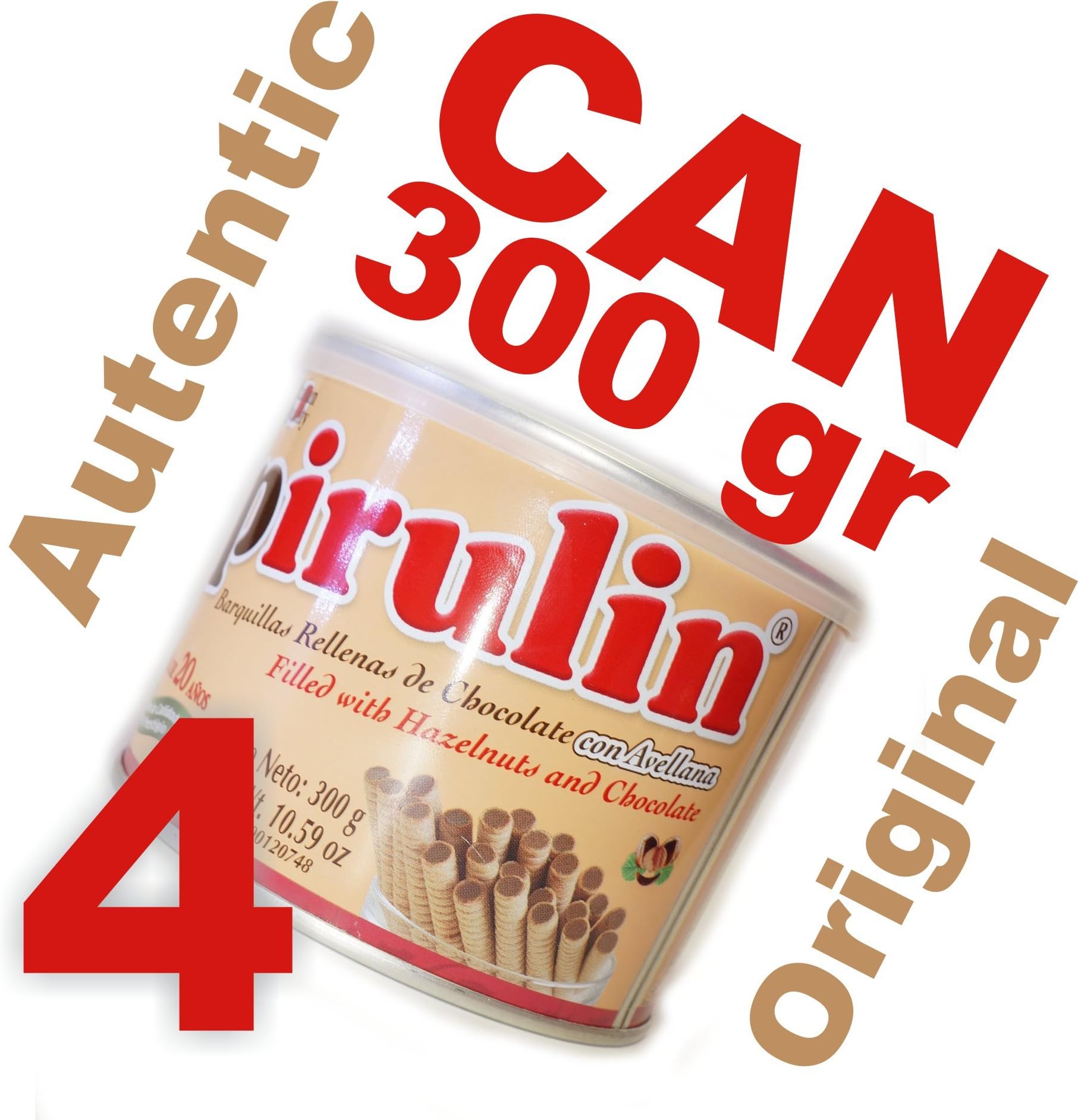 Pirulin Wafer Filled with Hazelnut and Chocolate (4 Pack/300 gr)