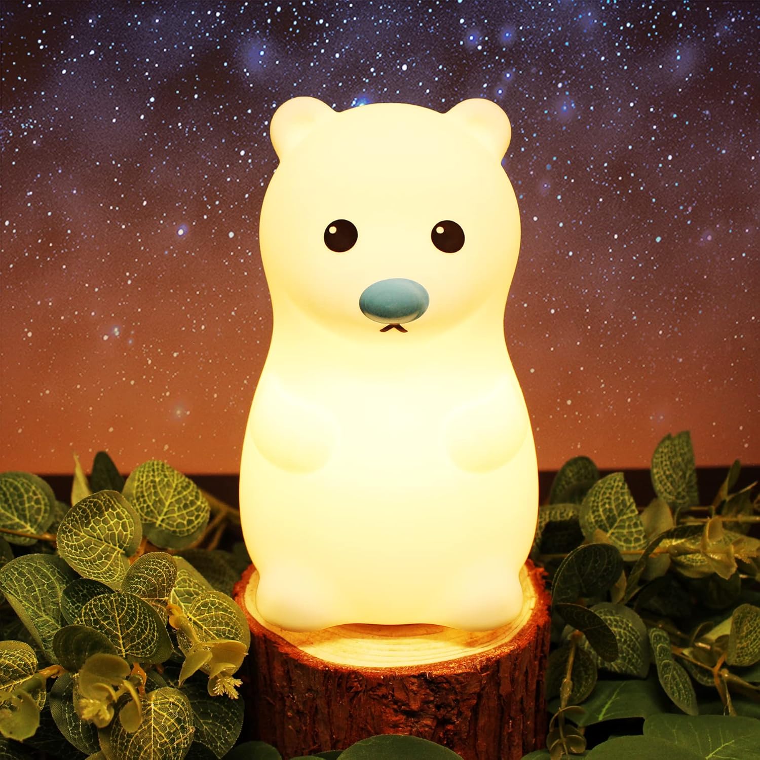 Polar Bear Night Light, Soft Silicone Huggable Uganda Ubuy