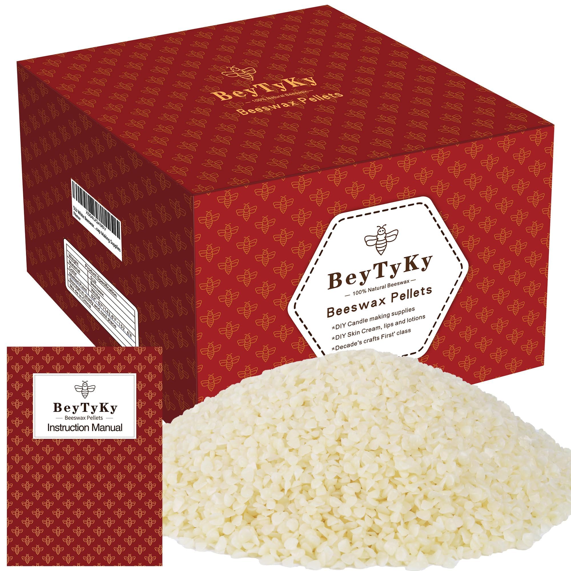 BeyTyKy 5Lb White Beeswax Pellets