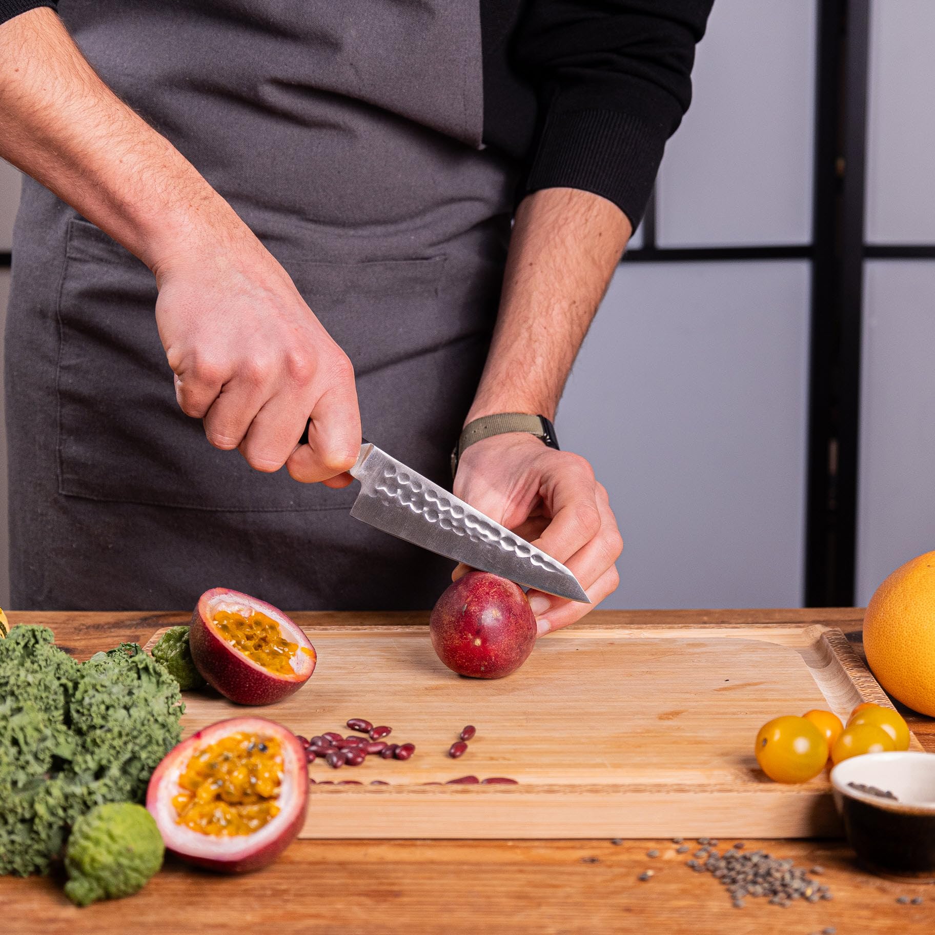 KOTAI | Couteau de Cuisine Universel Bunka Petty | Lame de 13.5 cm | Couteau de Cuisine | Martelé et Aiguisé à la Main | Acier Inoxydable Japonais 440C Ultra-Tranchant