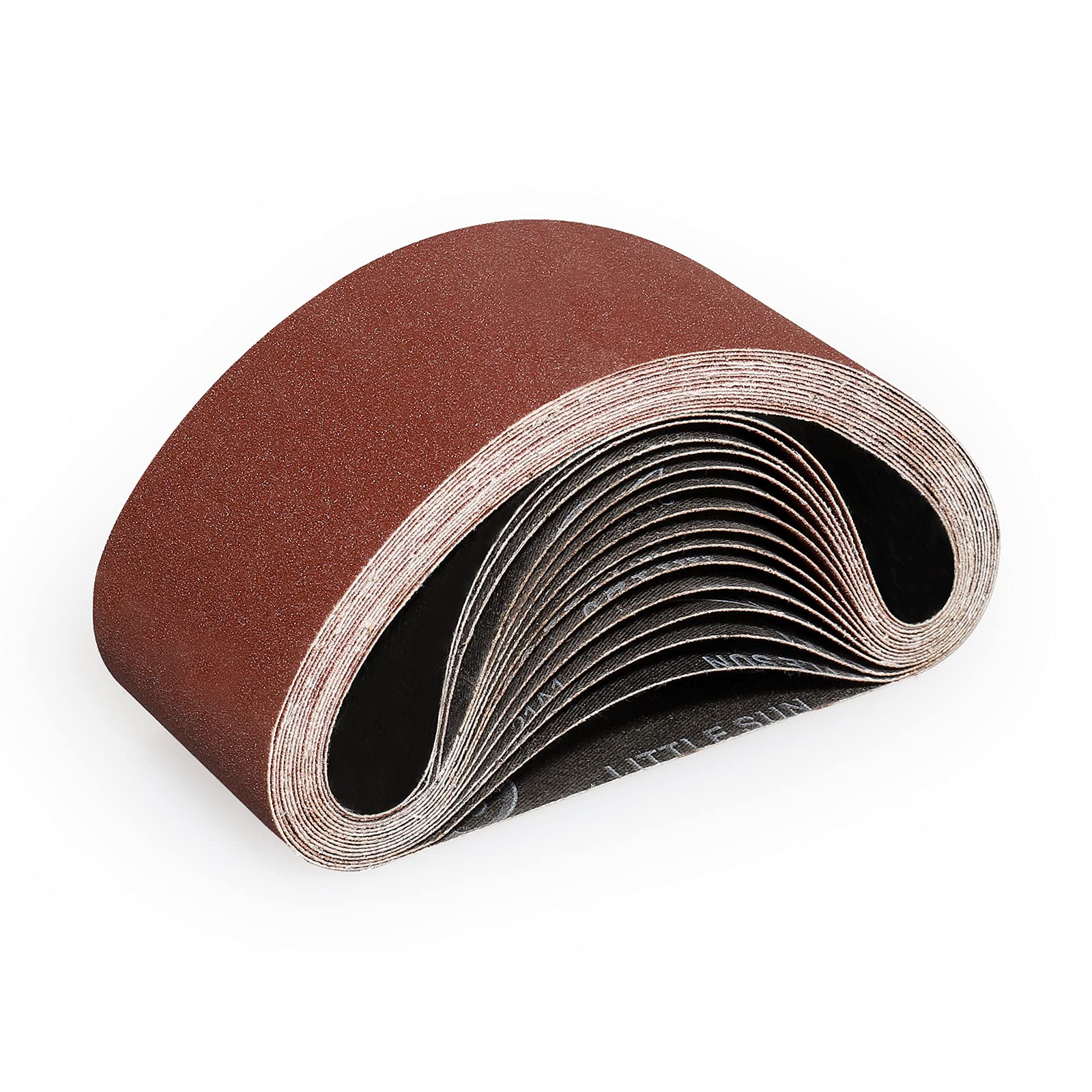 Sruhrak Grain 75X457mm Abrasive Sanding Belt Set - 15 Pack 180 Grits Sandpaper Belts For Portable Belt Sander