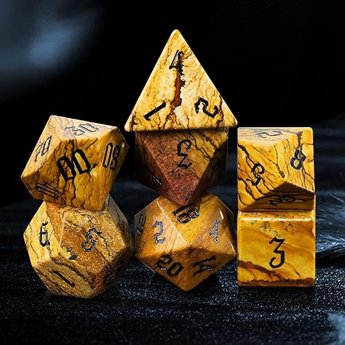 Dados de piedras preciosas hechas a mano DND, dados de piedra para Calabozos y Dragones, juegos de dados RPG, accesorios de D&D, regalo de imagen