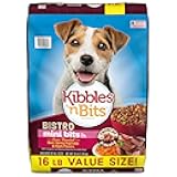 Kibbles 'n Bits Bistro Mini Bits Small Breed Dry Dog Food, Oven Roasted Beef, Spring Vegetable & Apple Flavors for Adult Dogs, 16 lb. Bag
