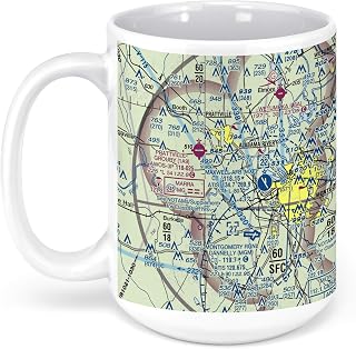 Montgomery Regional Airport, Montgomery, AL, USA FAA Sectional Aeronautical Charts Chart Mug, 15oz
