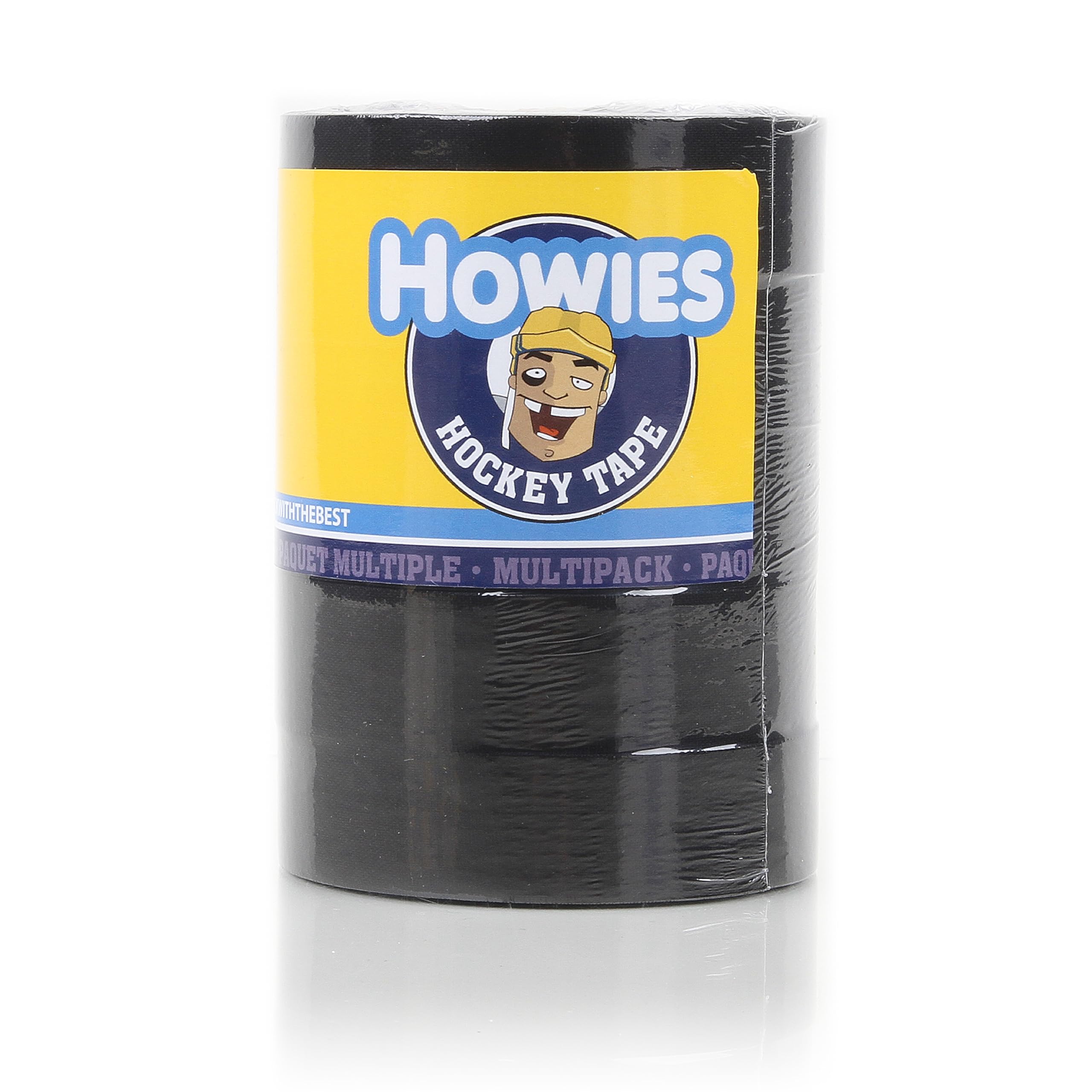 HowiesHockey – 5 Pack White or Black Cloth Stick Tape or Clear Shin Pad Tape– Strong Grip, Long-Lasting Adhesive Stick Tape for Hockey, Lacrosse, Baseball – Professional Quality Sports Tape (Black)