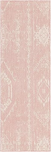 Miniatura 3 de Unique Loom Outdoor Bohemian Collection - Alfombra Anthro (2 pies x 6 pies 1 pulgada, rosamarfil)