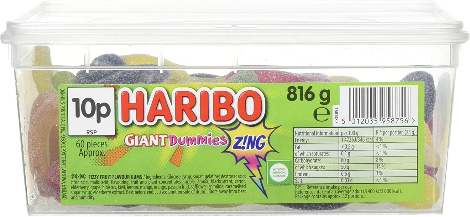 Haribo Giant Dummies Zing Sweets Tub 13444 Amazon.co.uk Grocery