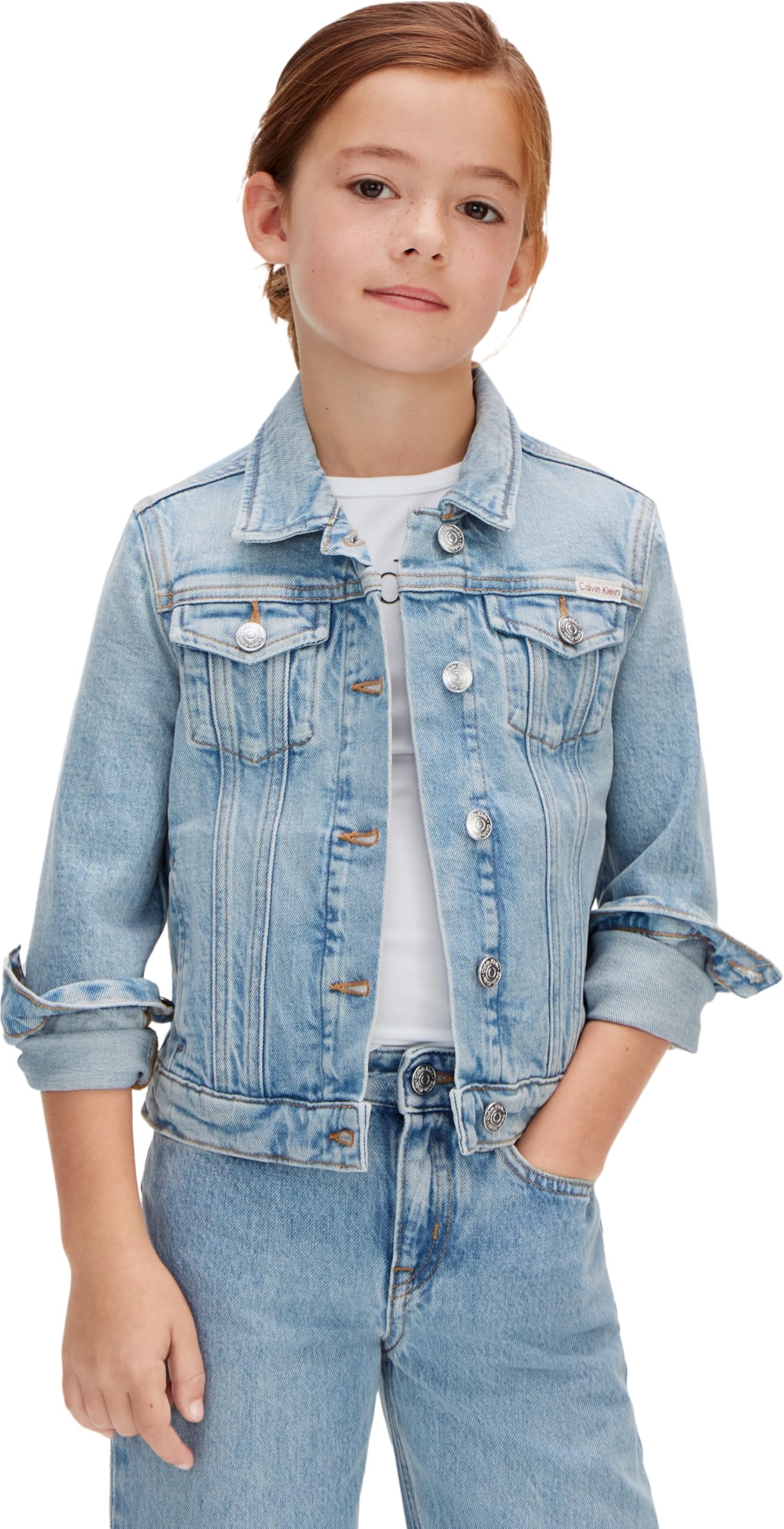 Calvin Klein Mädchen Denim Trucker Dante Wash Lvcksjd00g Andere Jacken