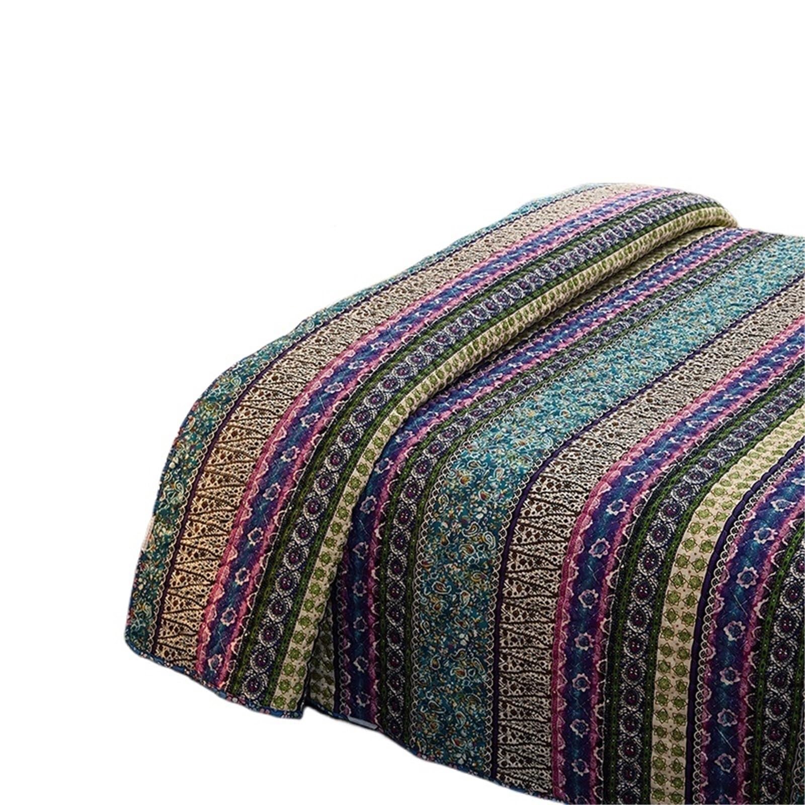 DAJGRHE Bedspread Quilted On The Bed, Dormitory Blanket,Coverlet, Plaid Linen(Color 03,Only Quilt 150x200cm)