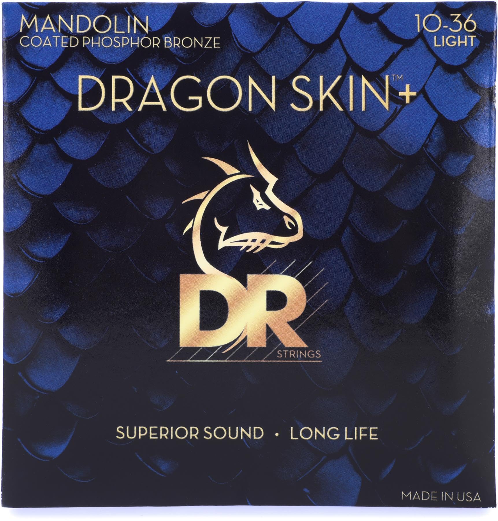 DR Strings DR Strings Dragon Skin+ Coated Mandolin Strings Light 10-36 string set for mandolin