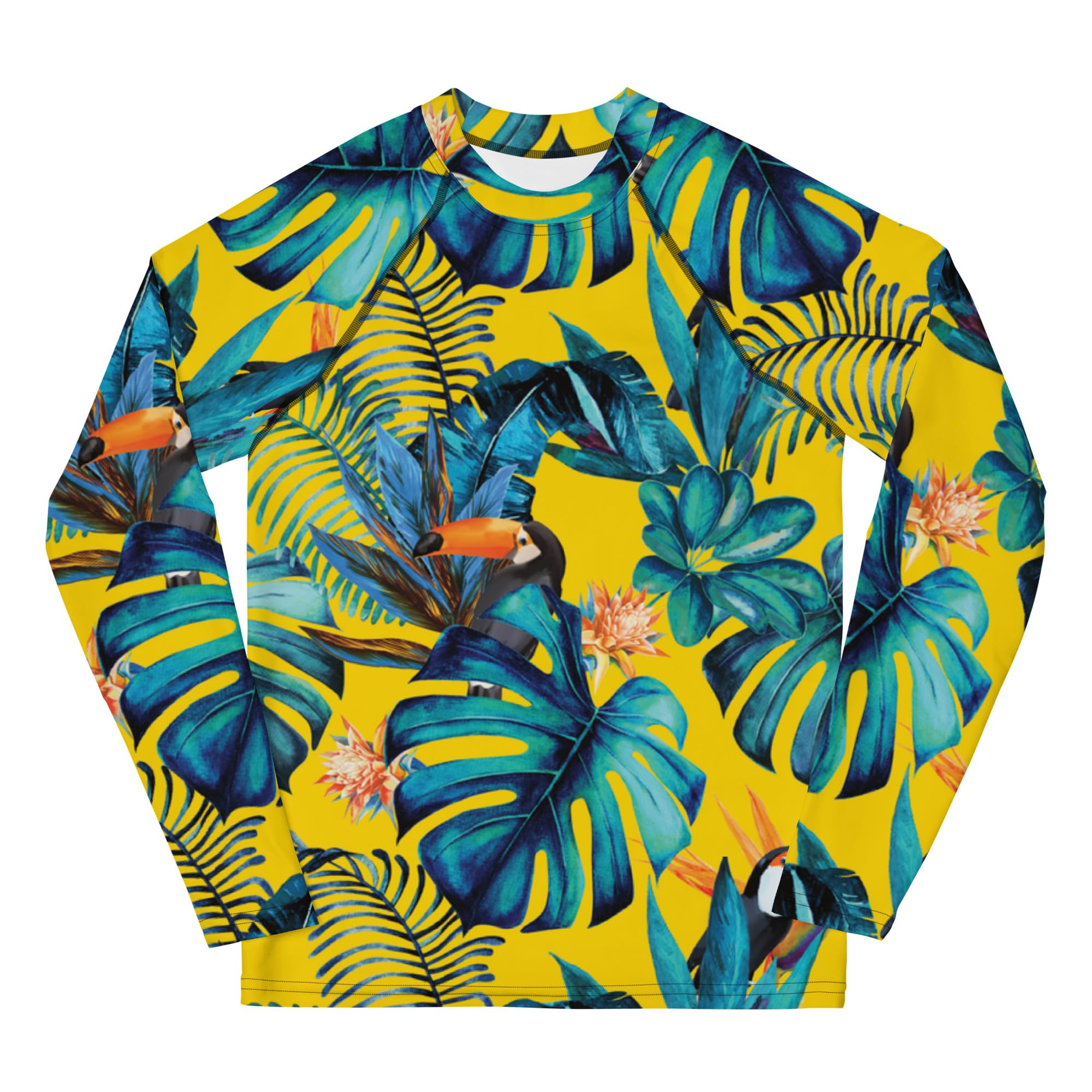Rashguard Jugend Mädchen, Langarm, Badeshirt, Schwimmshirt, Sonnenschutz, Badebekleidung, Schnelltrocknend, UPF 50+, Rash Top mit Print, Rash Guard Shirt, UV Shutz, Paradise, 134-158 cm