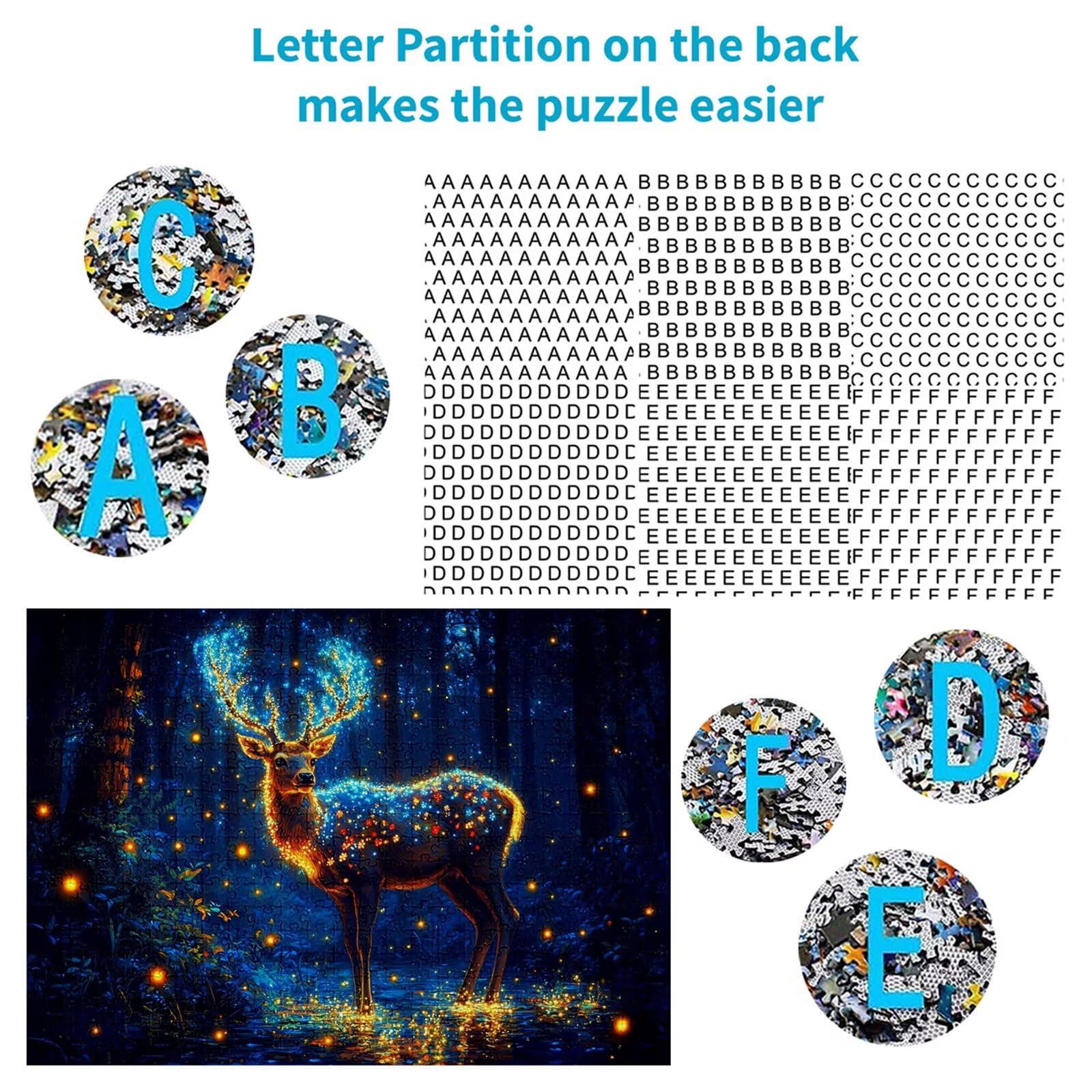 Puzzle 3000 elementów leśnych puzzle dla dorosłych jeleń 122 x 81 cm Unikalne rzemiosło klasyczne 3D Drewniane układanki do rodzinnych gier aktywnych, układanka do samodzielnego wykonania nawet do