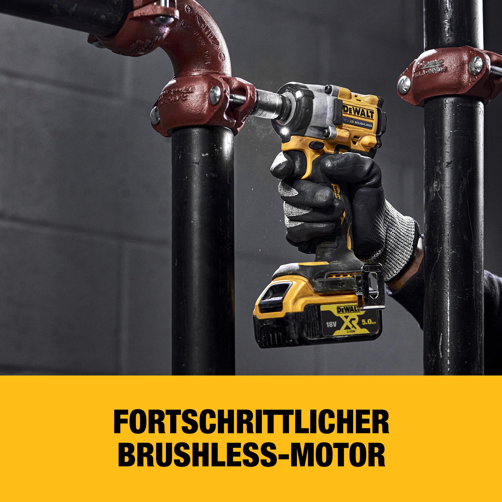 DEWALT 18V XR Brushless Kompakter 1/2"-Schlagschrauber mit Stiftsicherung, Solo-Gerät, DCF922N-XJ