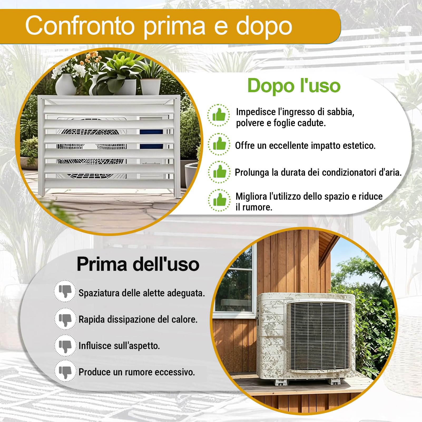 Copertura AC In Alluminio Copri Motore Condizionatore Esterno, 2-3P Copertura per Pompa di Calore, Cover Clima Blade - Protegge da Sole, Vento, Riduce Rumore, Marrone, L110×W60×H80cm