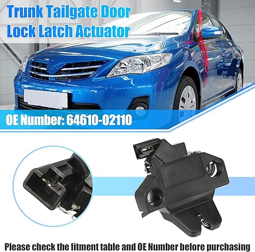 Miniatura 2 de X AUTOHAUX Cerradura de la puerta trasera del coche Actuador de la puerta del maletero trasero del coche Pestillo 64610-02110 para Toyota Corolla