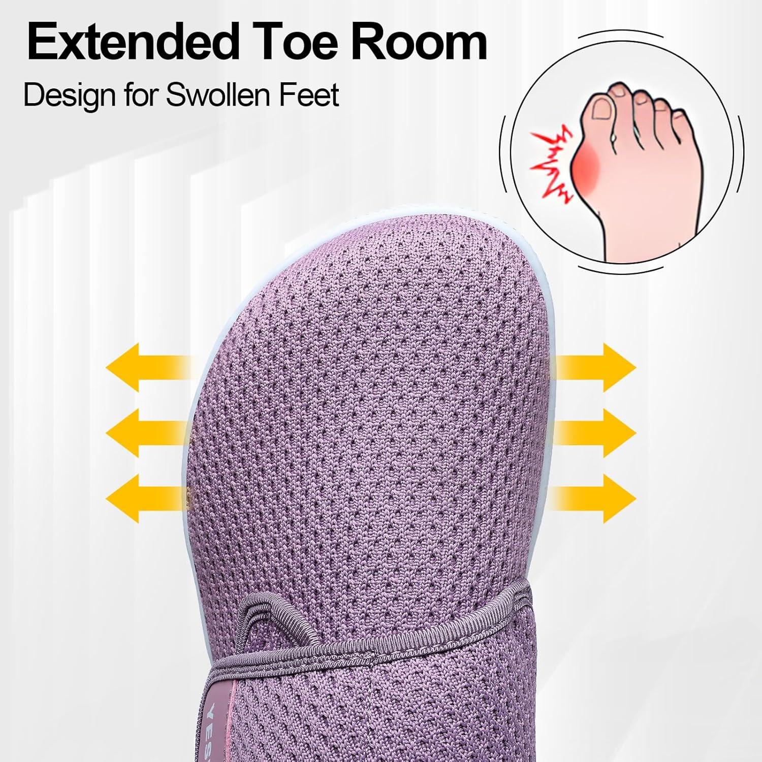 Diabetic Walking Shoes for Women Wide Toe Box Non Slip Comfortable Breathable Zero Drop Barefoot Shoe with Adjustable Strap for Neuropathy, Edema, Swollen Feet, Elderly, Pregnancy - Image 4