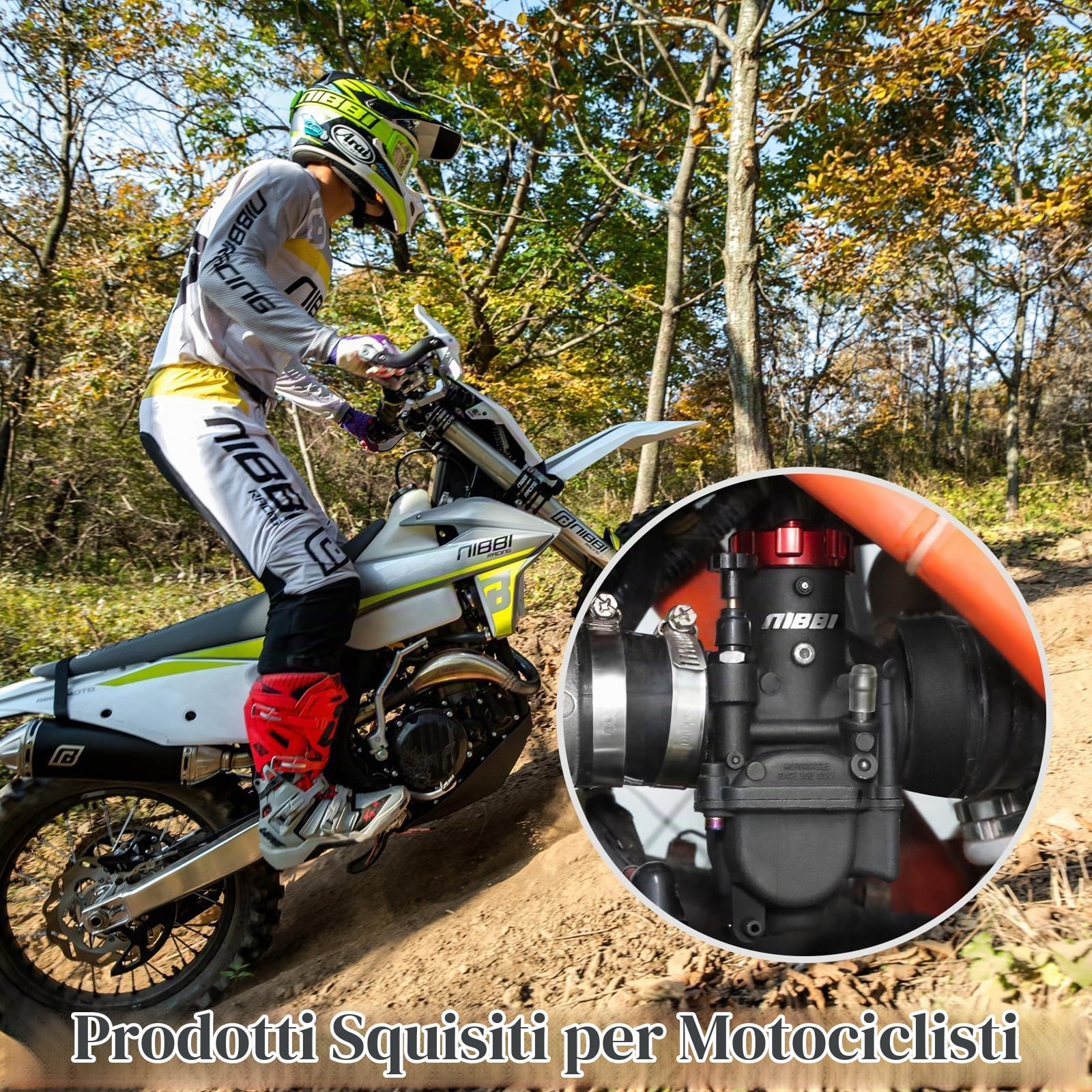 NIBBI Carburatore PE26MM Adatto 150cc-200cc Flangia Motore Moto Con Jets Carb Per Yamaha Kawasaki Suzuki Apollo Dirt Bike Mini Bike