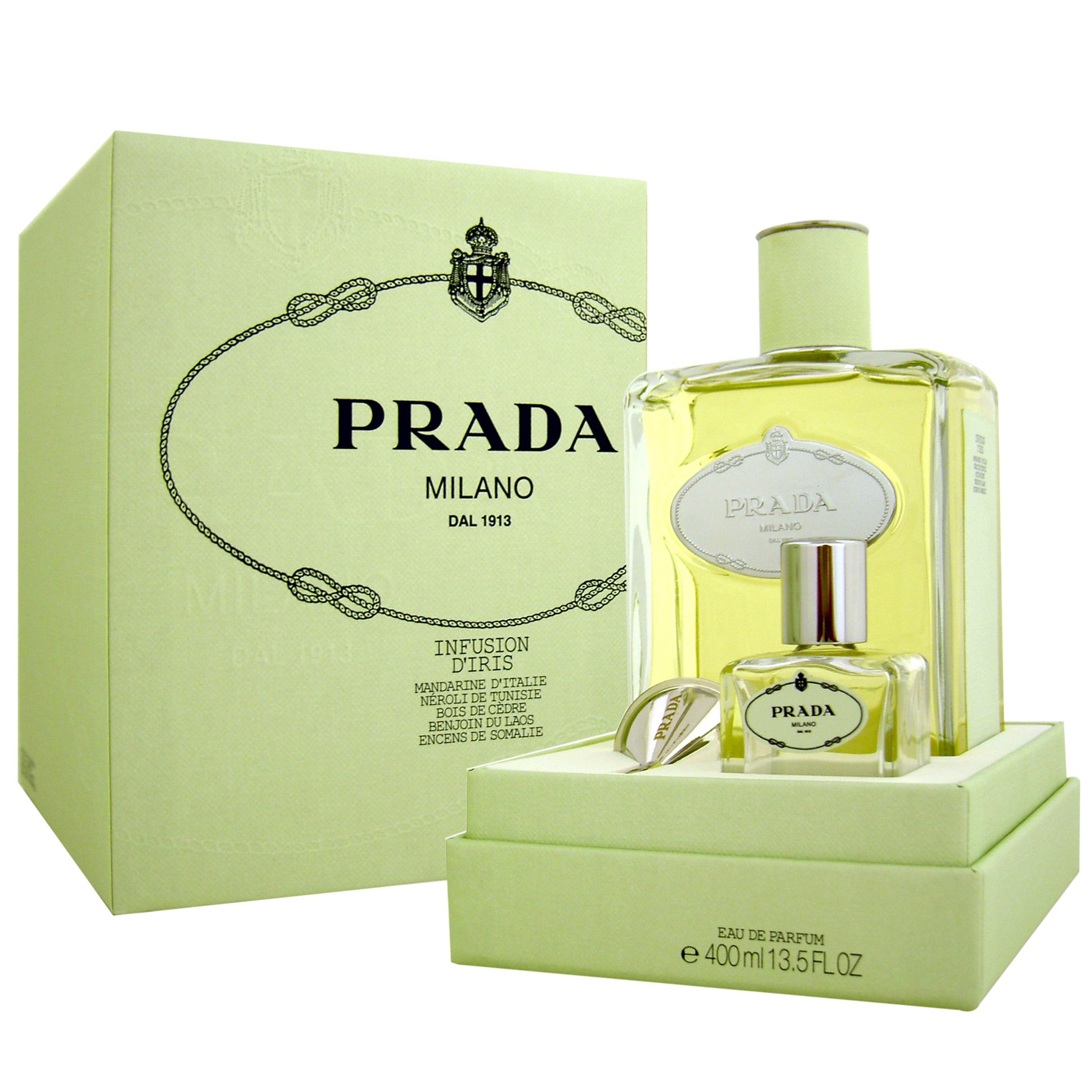 Prada Infusion D'Iris Eau De Parfum Splash (with Empty Refill Bottle 30ml/1oz & Funnel) - 400ml/13.5