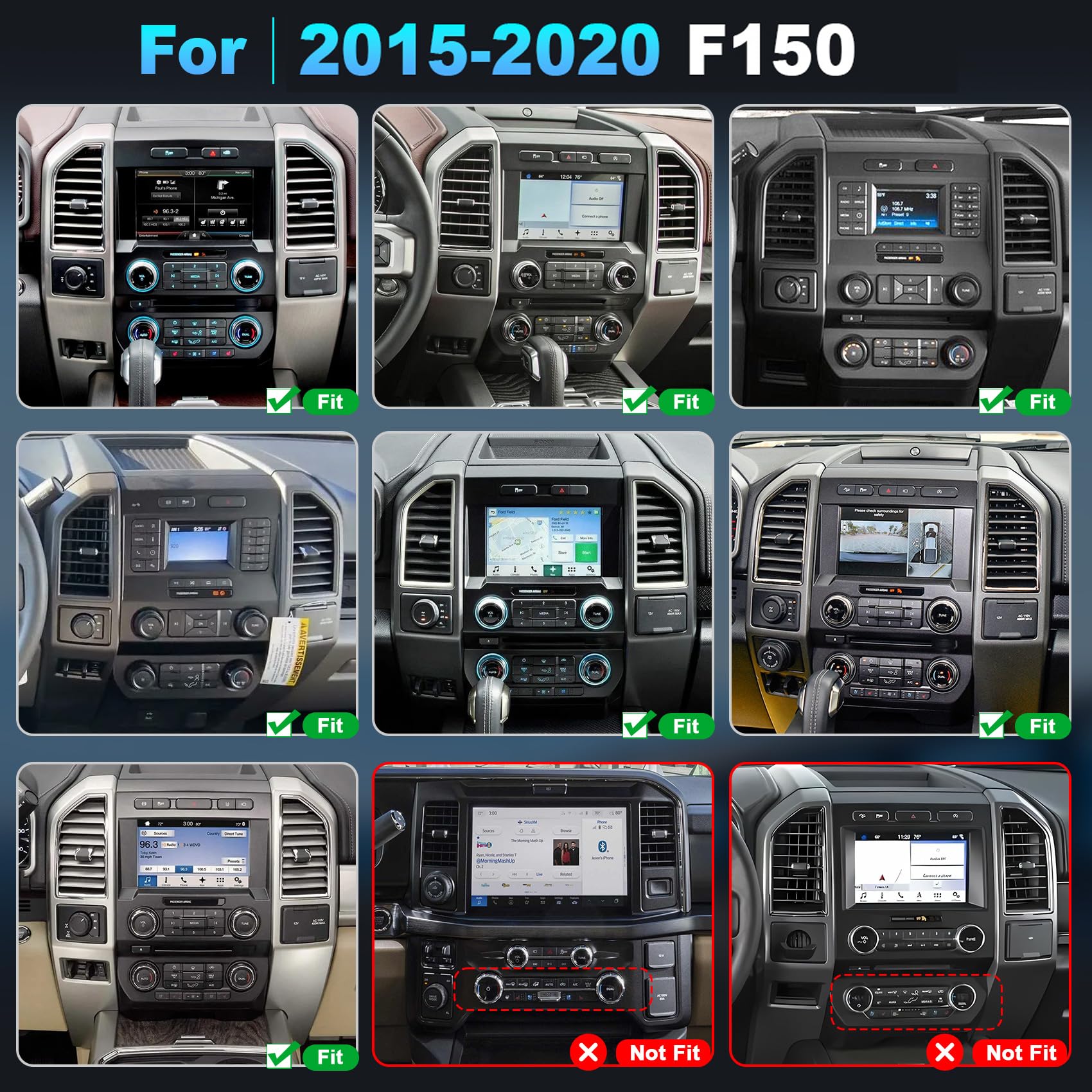 for Ford F150 2015 2016 2017 2018 2019 2020 Android 13 Car Stereo 8-core, 12.1 Inch IPS Touch Screen Car Radio with Wireless Carplay/Android Auto,GPS, WiFi, Bluetooth, FM, DVR,DSP