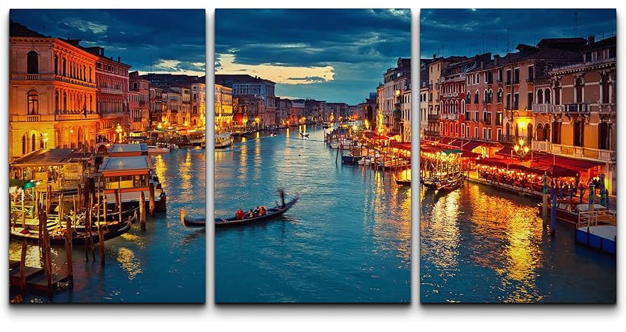 絵画　ヴェネチア Amazon.co.jp: wall26 - イタリア・ベネチアの大運河