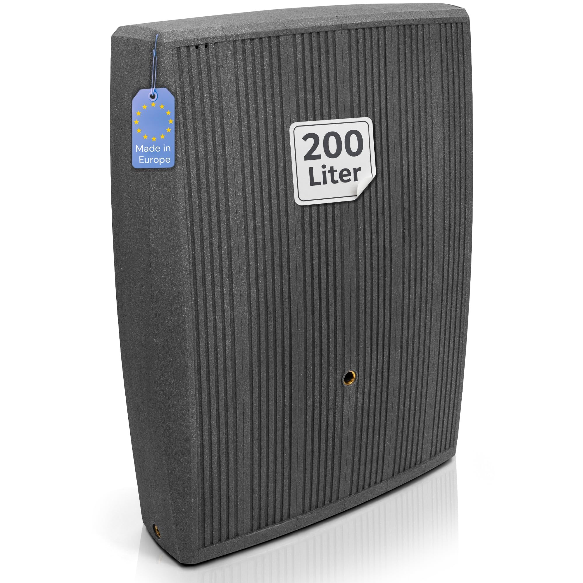 YourCasa Regentonne 200 Liter [DualStyle] Eckig und Schmal mit Metallgewinde - Regenfass Frostsicher aus Kunststoff - Regenwassertonne - Regenwassertank Garten Wassertank Regensammler