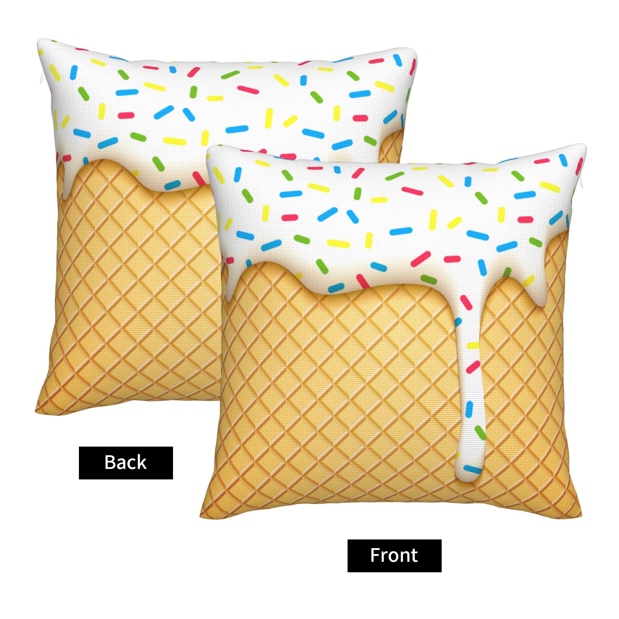 Gkyygk Premium Pillowcase 18 X 18 Inch Pack of 2, Flowing Cream Pillowcase Set Hidden Zipper Comfy and Lovely Suitable for Sofa,Bed,Home,Office, White Yellow