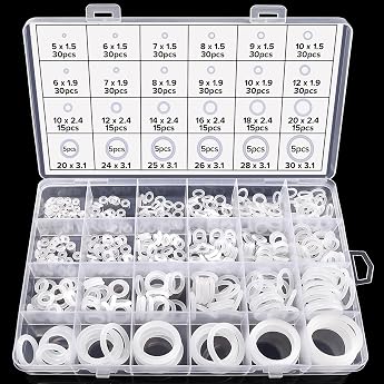 480 Pieces 24 Sizes O Ring Sealing Rings Set Silicone Seal Rings Kit O Ring Assortment for Sanitary Washers Car Quick Repair White