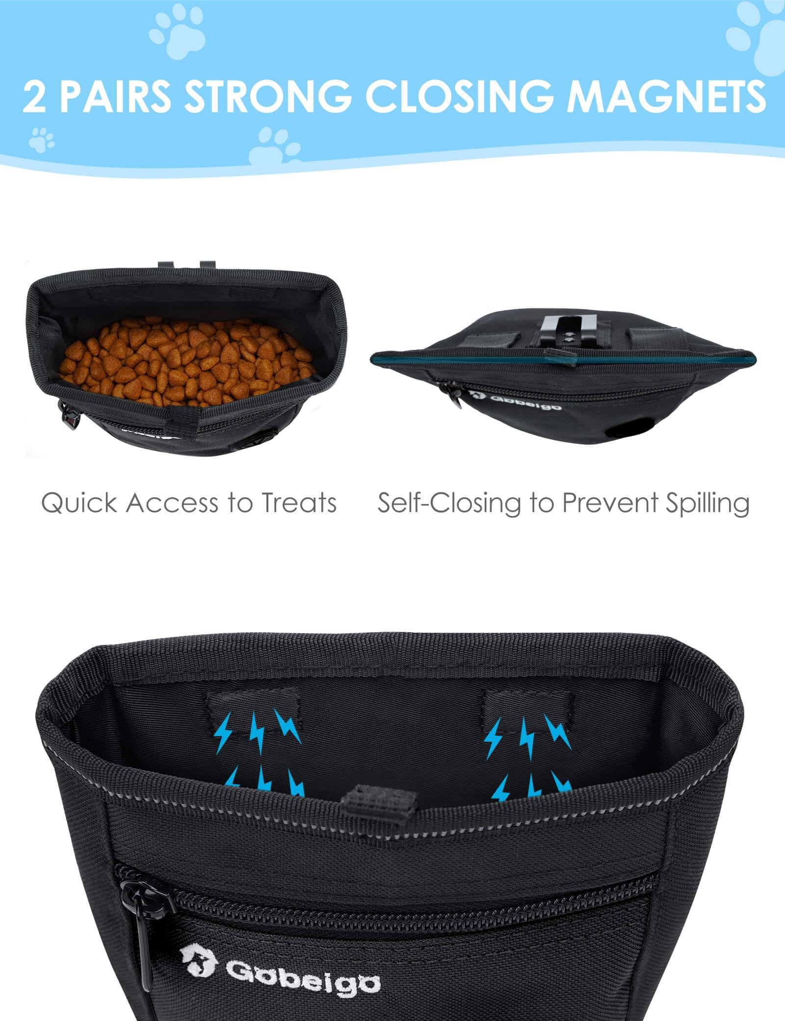 Gobeigo Dog Treat Pouch and Training Clicker, Upgrade Two Magnetic Closure to Prevent Spills - Image 3