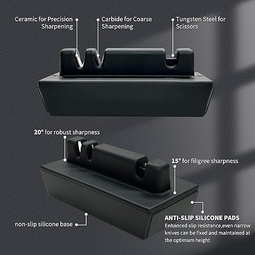 Miniatura 5 de Afilador de cuchillos rodantes con diamantes industriales para acero de cualquier dureza 5 métodos de afilado para cuchillas y tijeras Ángulo