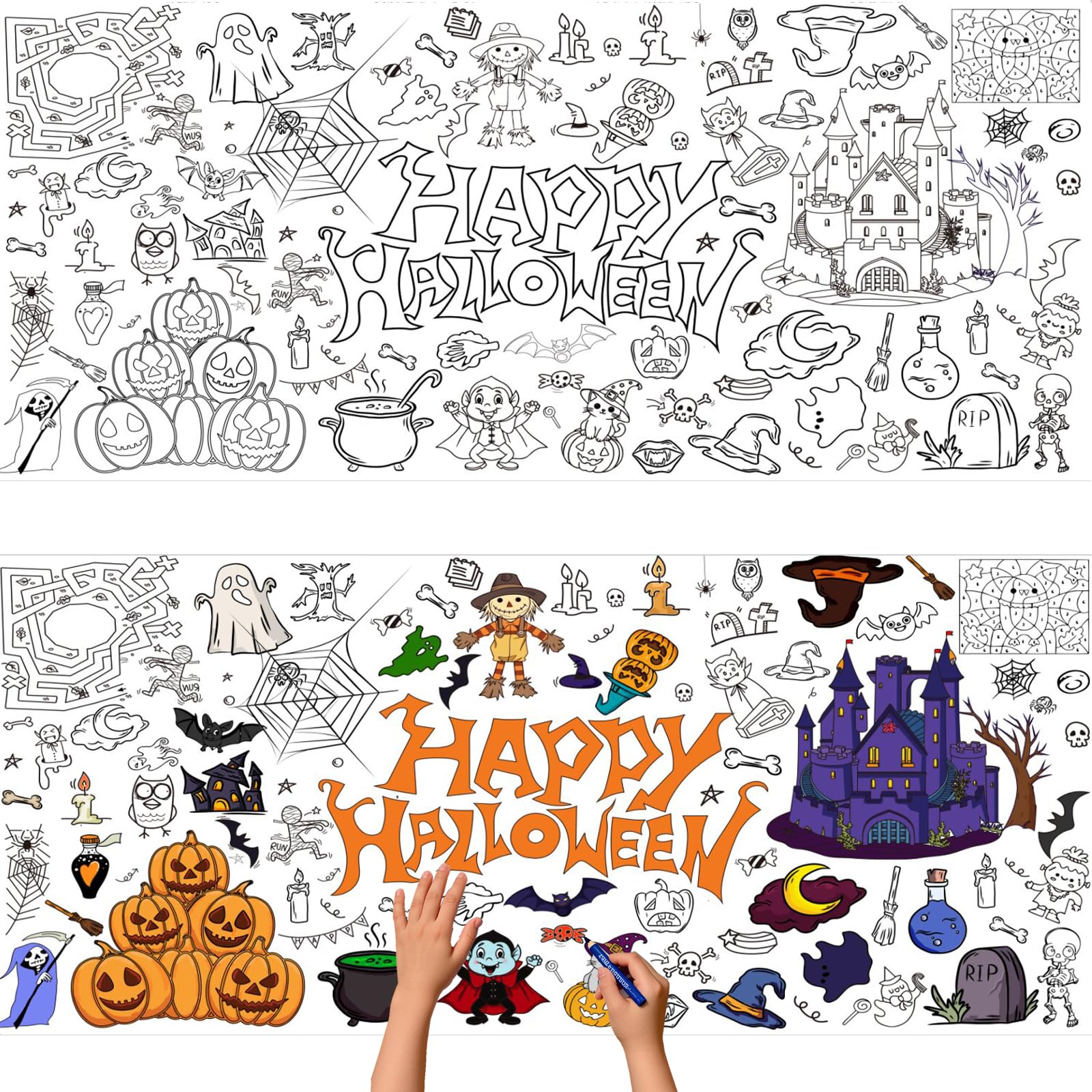 30 x 72 Inch Halloween Crafts,Halloween Arts and Crafts for Adult&Kids