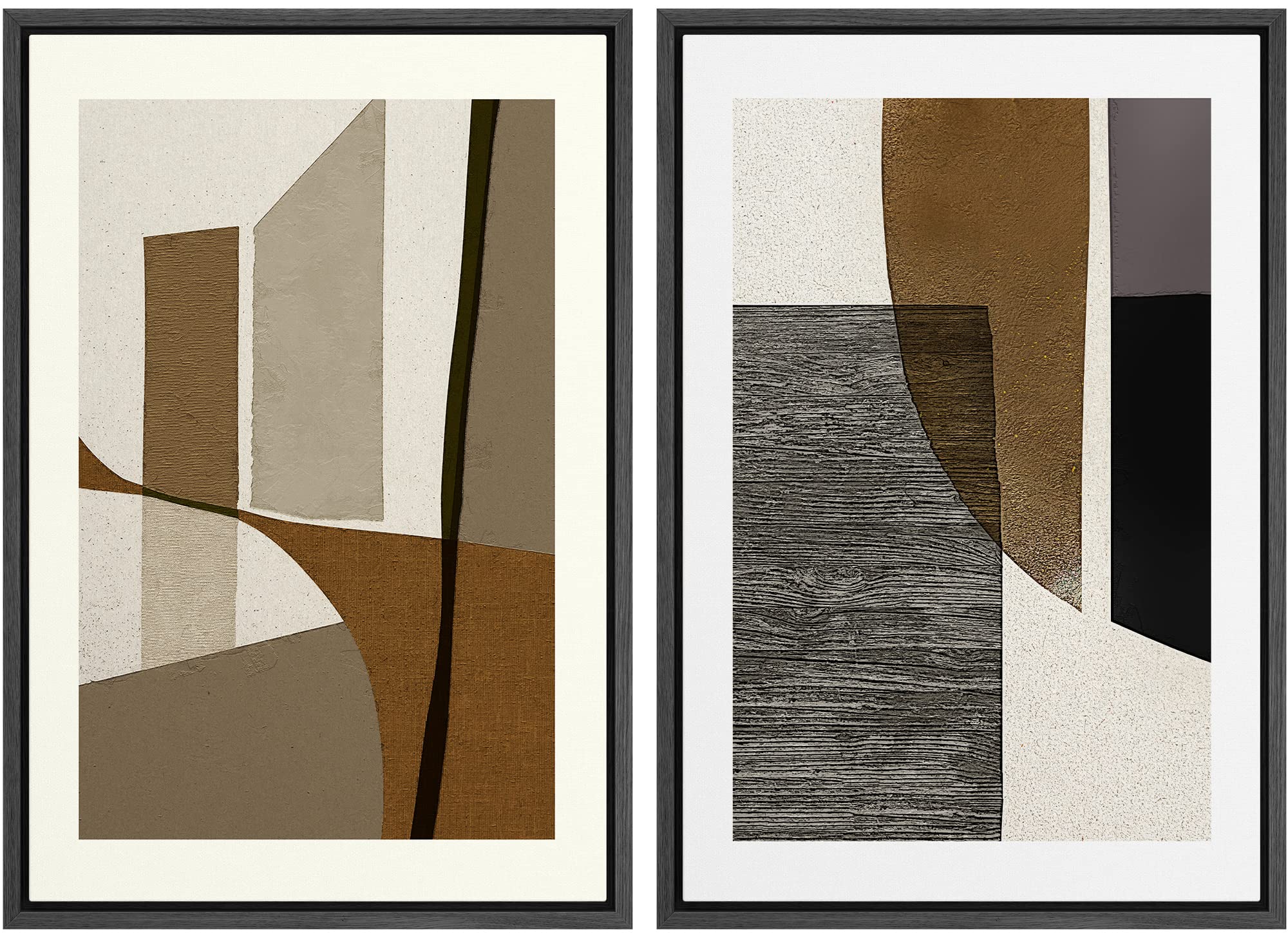 MUDECOR Framed Canvas Print Wall Art Set Watercolor Pastel Green Tan Landscape Abstract Shapes Illustrations Modern Art Decorative Contemporary for Living Room, Bedroom, Office - 16"x24"x2 Natural — view 35
