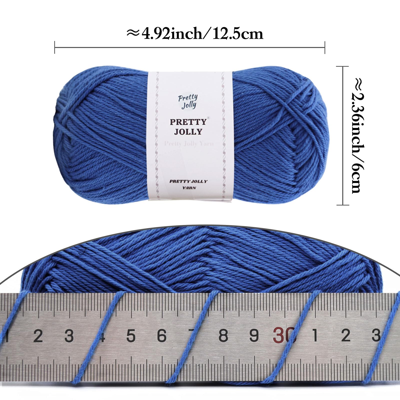 Pretty Jolly 4 Skeins Soft Baby Yarn, 100% Cotton, Crochet & Knitting, 4 Ply, Fingering Weight - Image 2