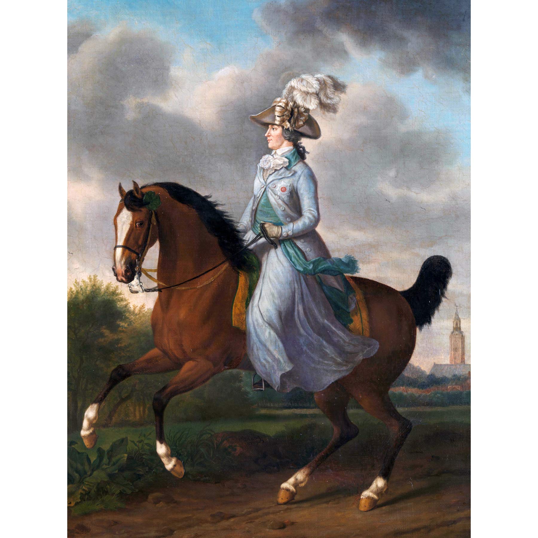 Artery8 Haag Wilhelmina Horse Equestrian Portrait Painting Premium Wall Art Canvas Print 18X24 Inch