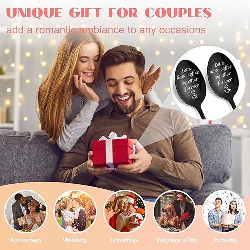 Miniatura 3 de Regalos de aniversario de boda de compromiso para parejas regalos para parejas, regalo personalizado para tomar café juntos para siempre,
