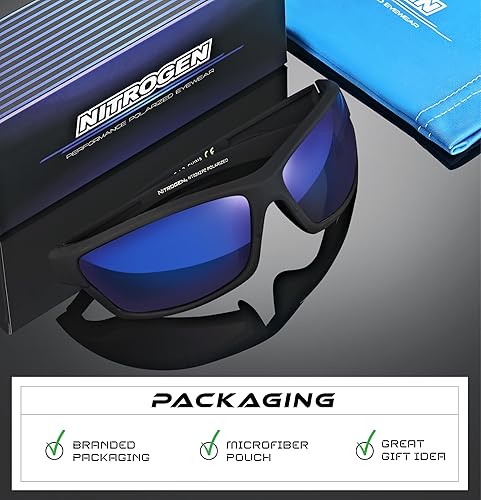 Miniatura 5 de Nitrogen Gafas de sol deportivas polarizadas envolventes para hombres y mujeres, UV400, para conducir, pescar, correr, gafas de sol