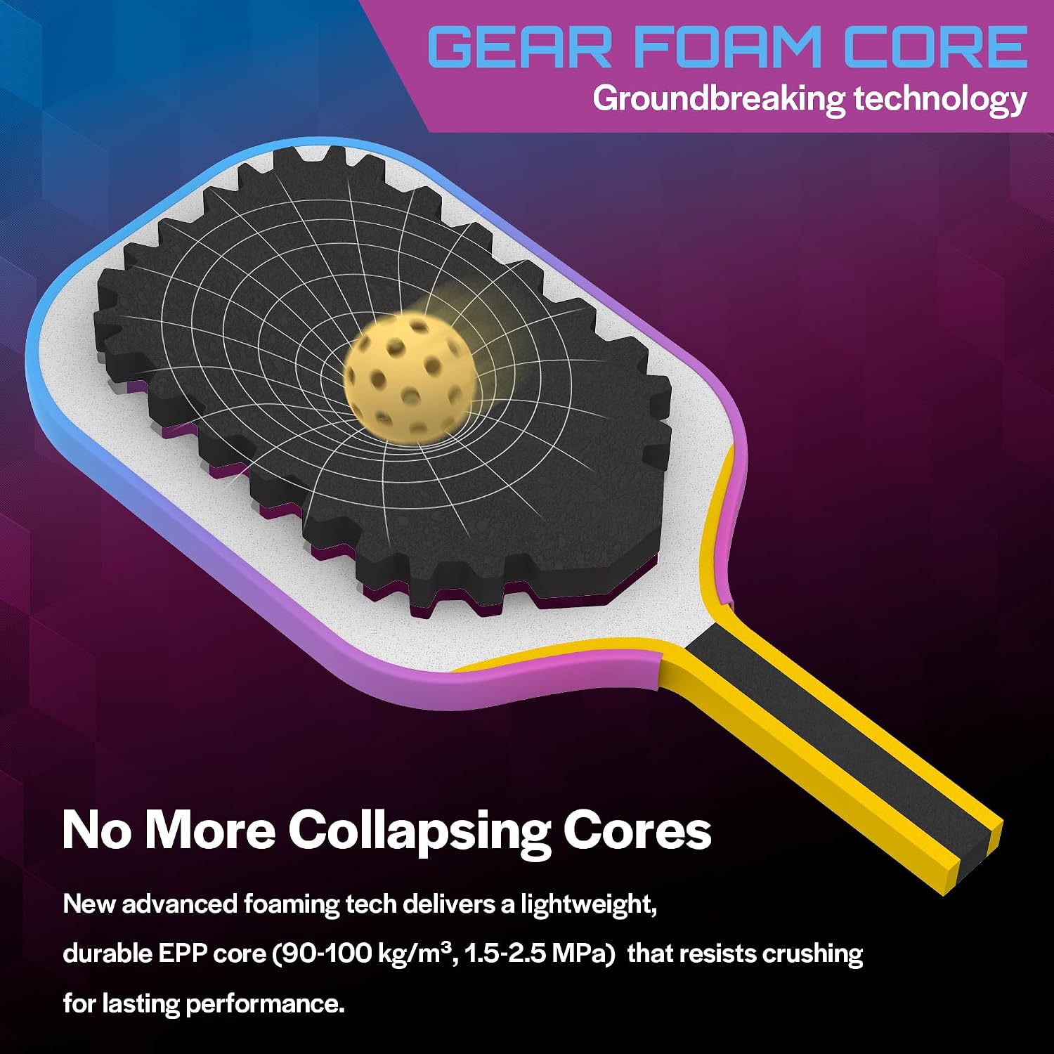 3D-T700-18K Carbon Fiber Pickleball Paddle with 14mm Foam Core, USAPA Approved Premium Pickle Ball Racket Set with Enhanced Spin, Balance Control & Power, Gearfoam Max