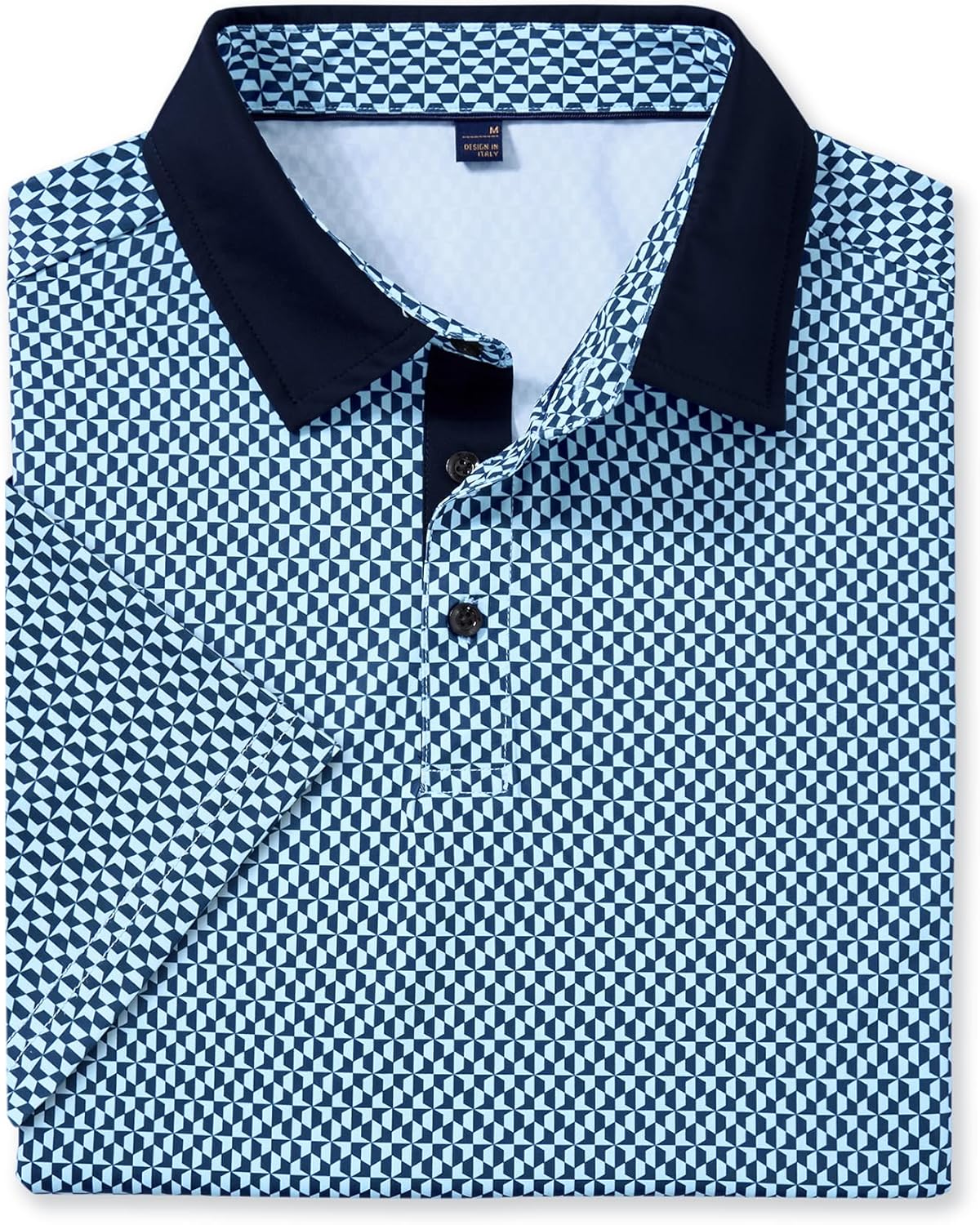 Alimens & Gentle Golf Polo Shirts for Men Short Sleeve Print Dry Fit Moisture Wicking Stretch Collared Business Casual Shirt - Image 4