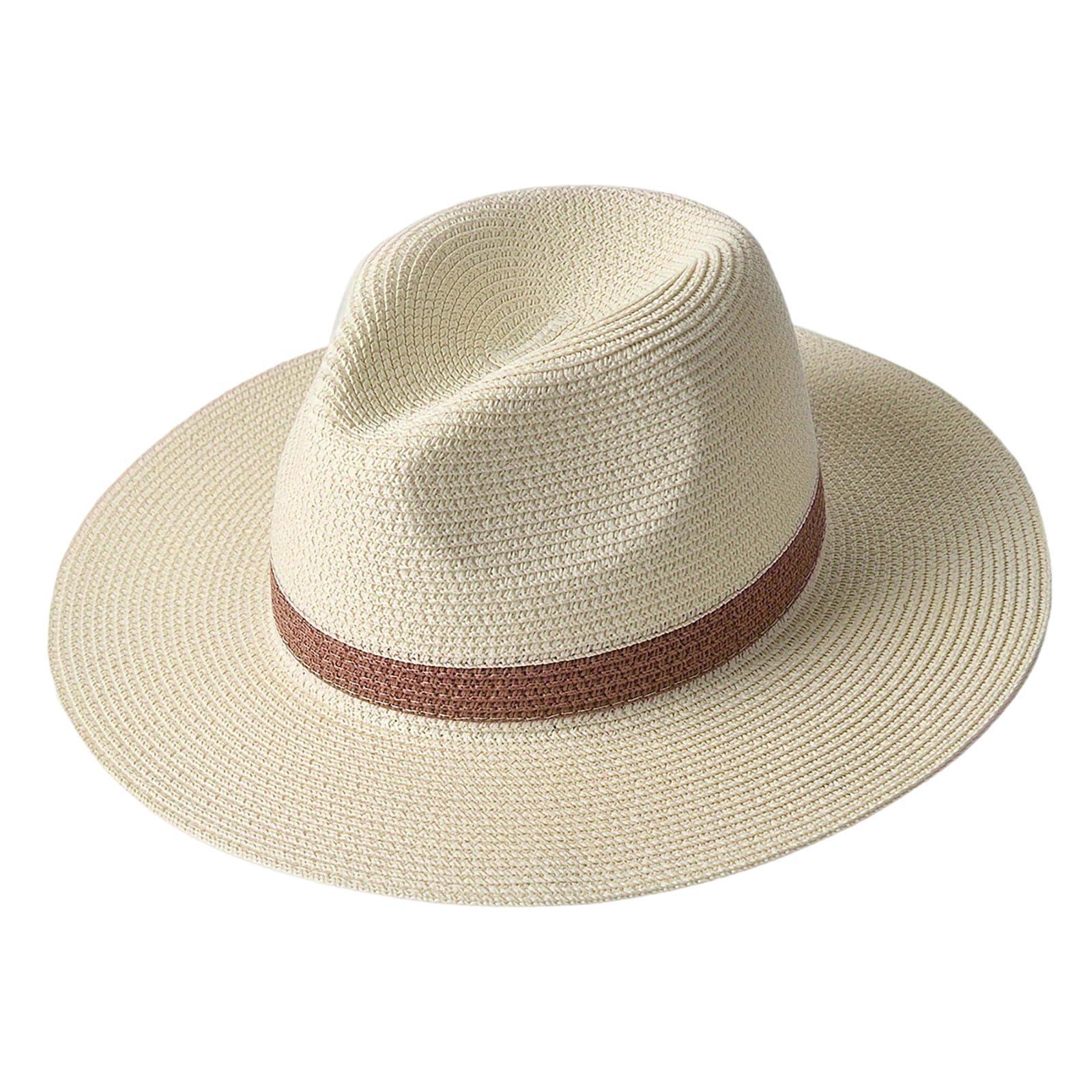 Générique Chapeau Panama Classique à Larges Bords, Style canotier, idéal pour la Plage et Les Voyages en Plein air.