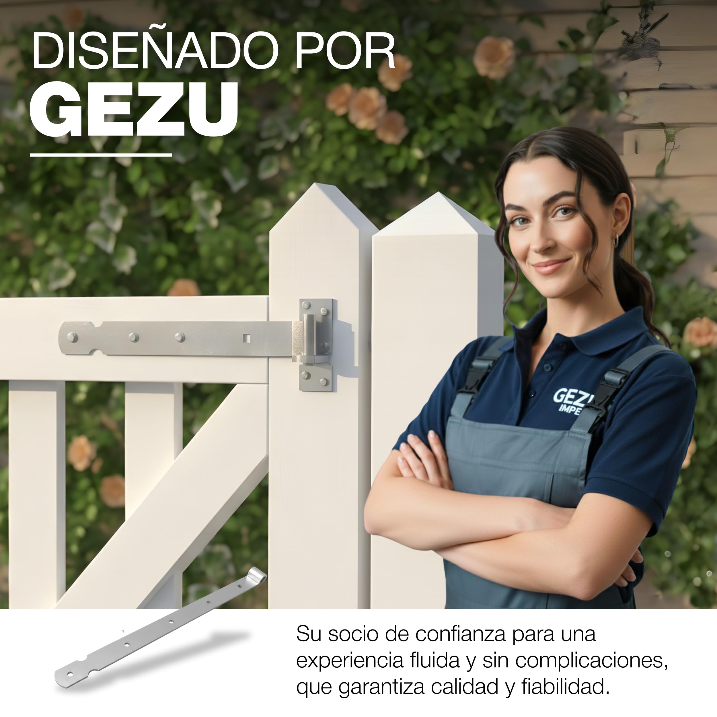 GEZU IMPEX Bisagra de Puerta 600 mm Electrogalvanizada Set de 6 Bisagras de Correa de Alta Resistencia con Bandas de Gancho