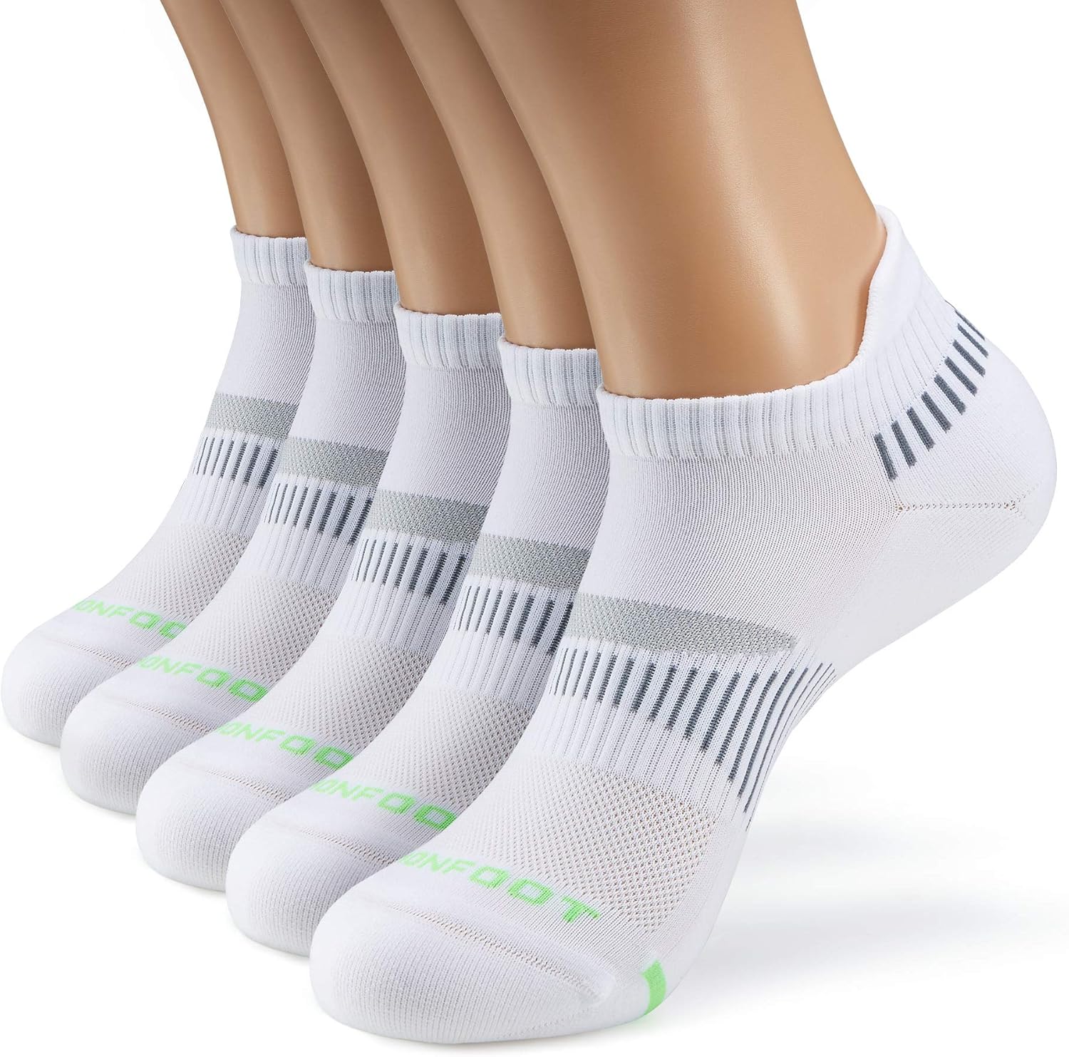 MONFOOT Men's/Women's 3-10 Pairs Silky Dry Athletic Cushion Ankle Socks, Multipack